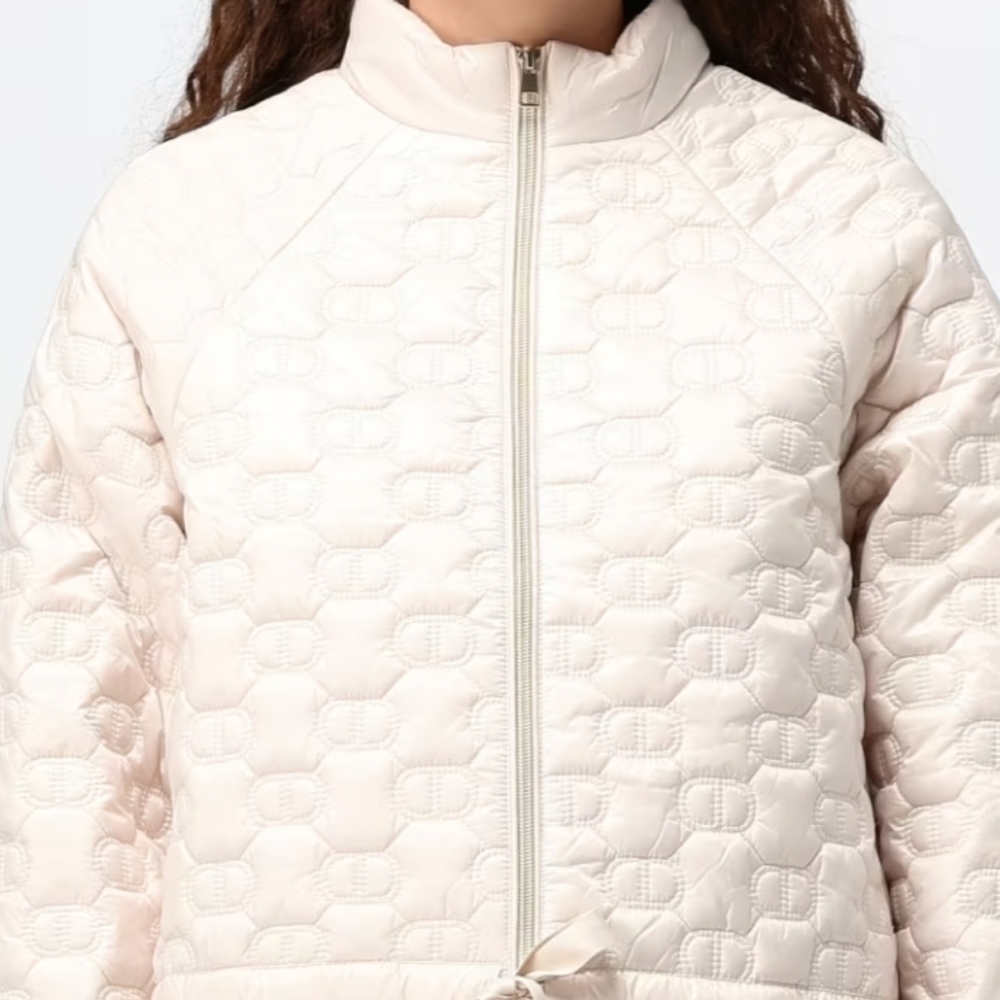 Twin Set Nwt Cream Lightweight Puffer - Picture 8 of 8